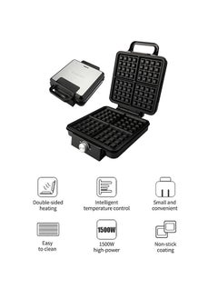 sokany Electric waffle maker 4 large pieces 1500 watts Non Stick Teflon plates & Adjustable Temperature Control SK-08031 Black  - Image 4