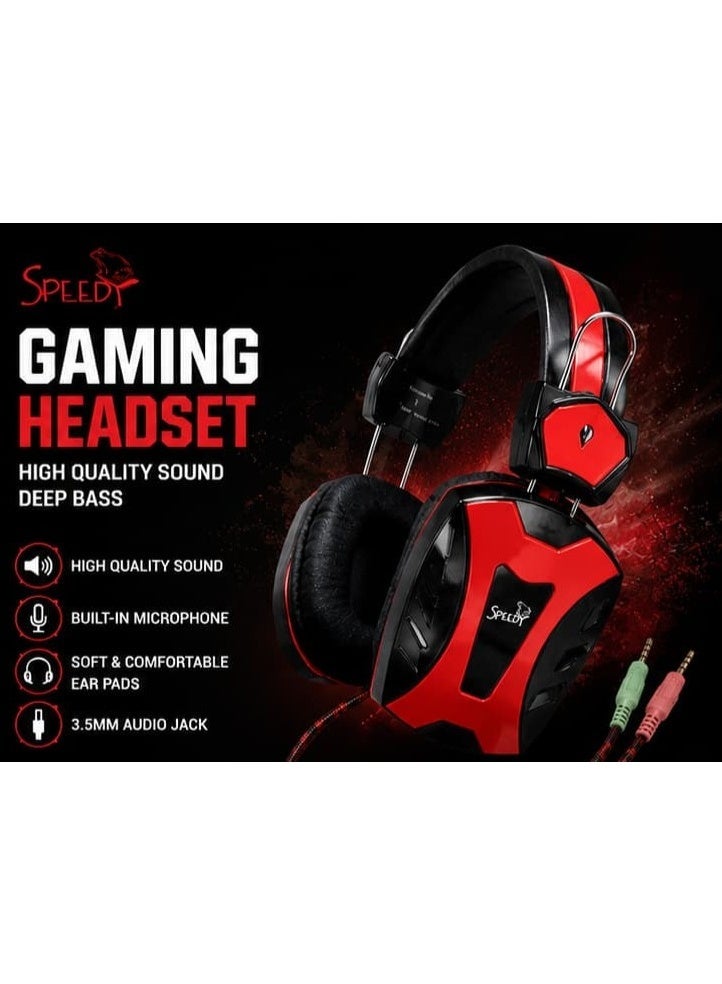 Speedy Wired Gaming Headset with Microphone – 3.5mm Stereo Headphones for PC, Laptop & Mobile - Image 4