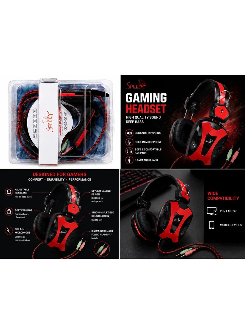 Speedy Wired Gaming Headset with Microphone – 3.5mm Stereo Headphones for PC, Laptop & Mobile - Image 5