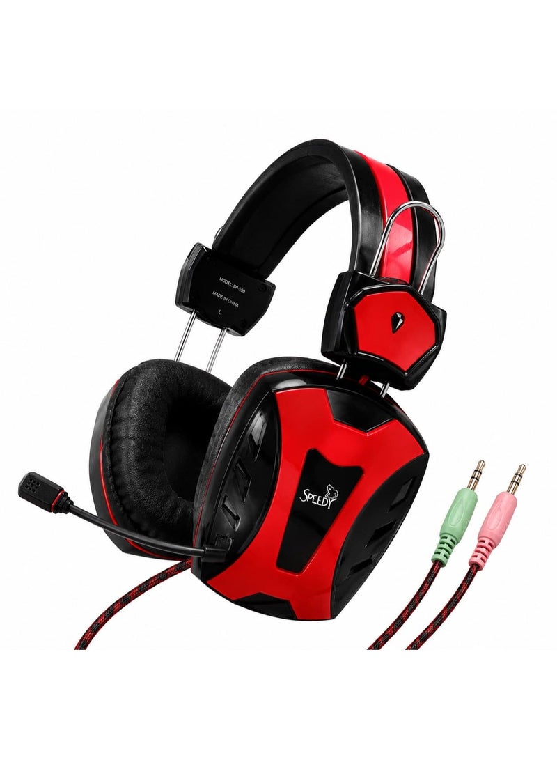 Speedy Wired Gaming Headset with Microphone – 3.5mm Stereo Headphones for PC, Laptop & Mobile - Image 1