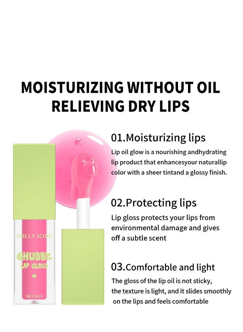 جولي جوجو مجموعة زيت الشفاه برأس فرشاة كبيرة مكونة من 8 ألوان، مرطب ومغذي للغاية، زيت توهج الشفاه بلمسة نهائية لامعة وناعمة، ملمع شفاه ملون لامع نباتي، تركيبة غير لاصقة، 8 قطع - Image 3