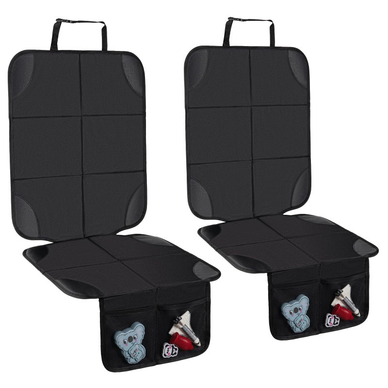 Husfunov Car Seat Protector2Pack Car Seat Cushionwith Thickest Padding and NonSlip BackingWaterproof 600D Fabric Car Seat Covers with Storage Pockets for Baby for BabyPet and All Types of Cars - Image 2