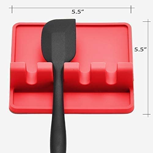 Ziaon Silicone Ultra Premium Silicone Kitchen Spatula Utensils Spoon Set and Silicon Spoon Rest, 10 Pieces Non-Toxic Hygienic Safety Heat Resistant_Black | BPA-Free | FDA Approved | - Multi Colour - Image 2