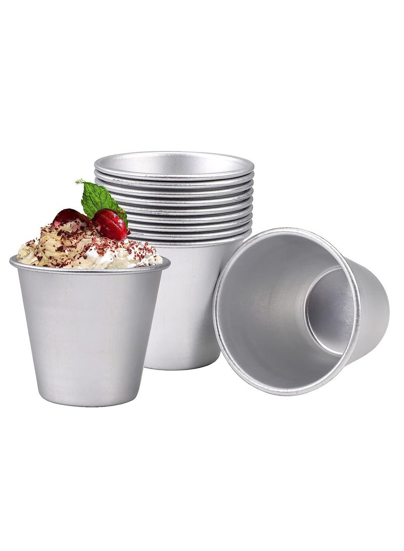 Y&D Pudding Mould, 10 Pack Aluminum Baking Cups Cake Mold Nonstick Egg Tart Moulds Panna Cotta Mould Individual Dariole Muffin Tins Mini Cupcake Ideal for Kitchen DIY  - Image 1