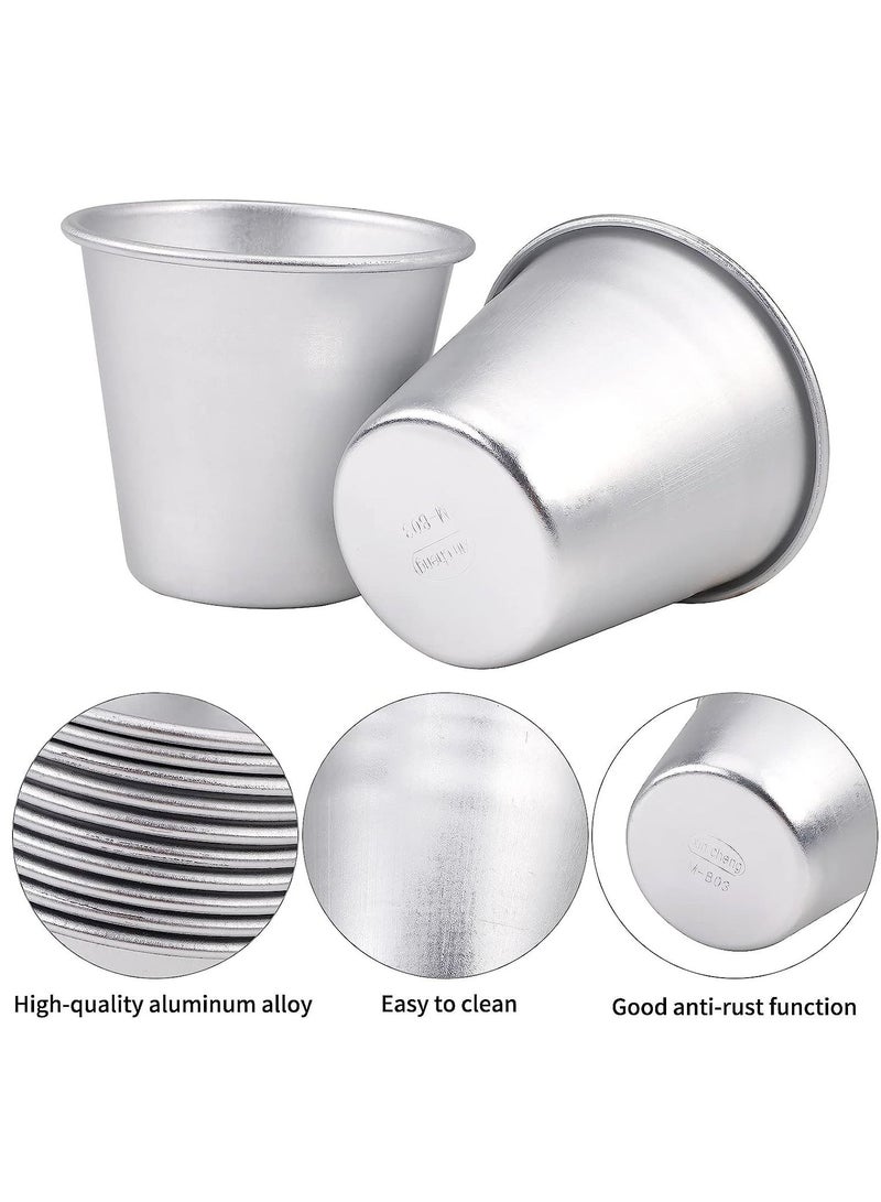 Y&D Pudding Mould, 10 Pack Aluminum Baking Cups Cake Mold Nonstick Egg Tart Moulds Panna Cotta Mould Individual Dariole Muffin Tins Mini Cupcake Ideal for Kitchen DIY  - Image 2