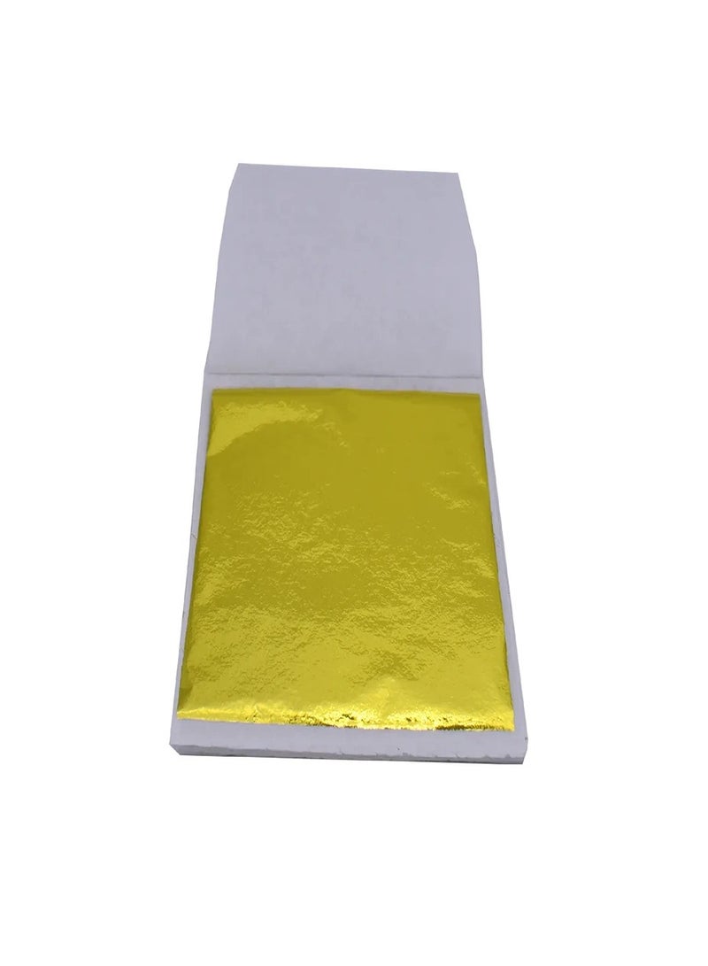 Smart 50pcs Resin Metallic Yellow Leaf Sheet Paper for Nails Decoration Craft Art - Image 1