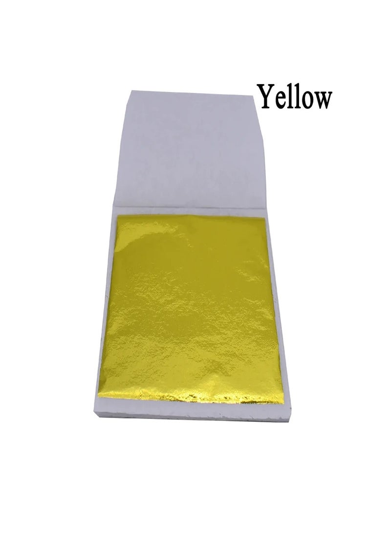Smart 50pcs Resin Metallic Yellow Leaf Sheet Paper for Nails Decoration Craft Art - Image 2