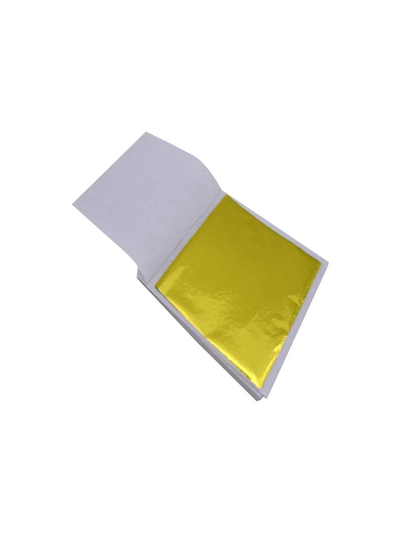 Smart 50pcs Resin Metallic Yellow Leaf Sheet Paper for Nails Decoration Craft Art - Image 3