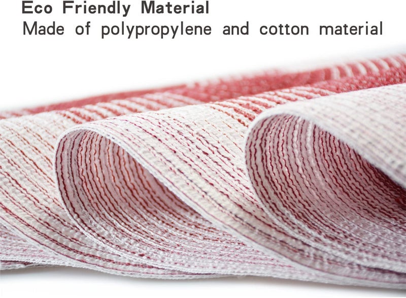 aDai Polypropylene Cotton Braided Round Table Placemat Coaster Multipurpose Machine Washable 12 Dia Dining Side Table Doilies Red Set of 4 - Image 5