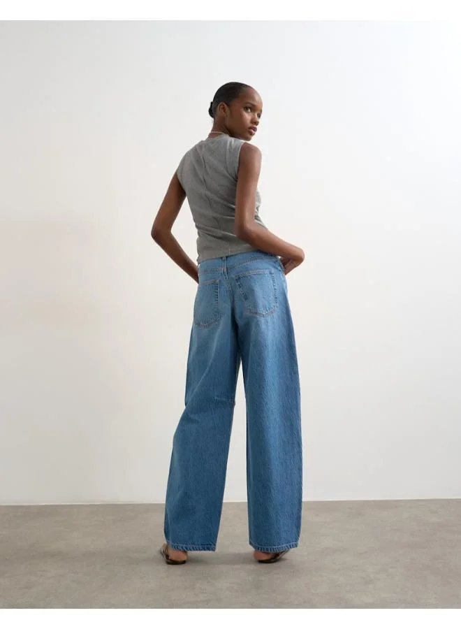 TOPSHOP Casual High Rise Barrel Denim Jeans