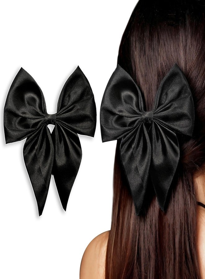 ANNACREATIONS ANNA CREATIONS 1 Pc Fashion Satin Hair Bows Clip Hair Ribbons for Women and Girls Large Vintage Hair Hair Accessories Big Ribbon Bow Clip - Image 1