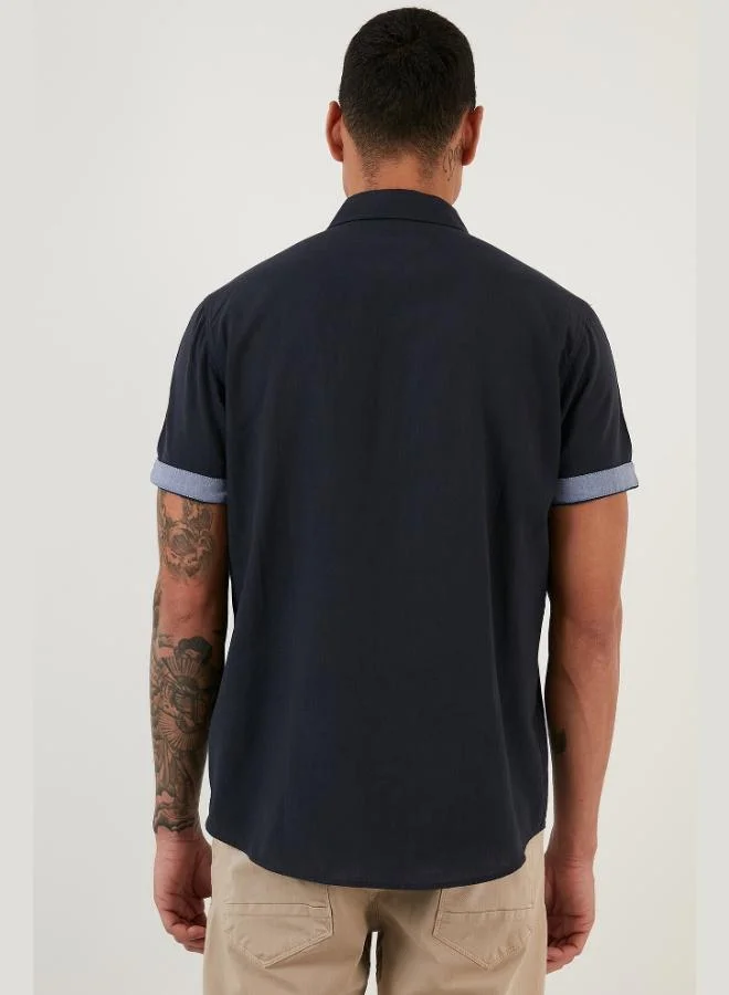 Buratti  Buratti Cotton Slim Fit Button-Down Collar Short-Sleeve Shirt Men's SHIRT CF21S112546 for Men | Best Price UAE