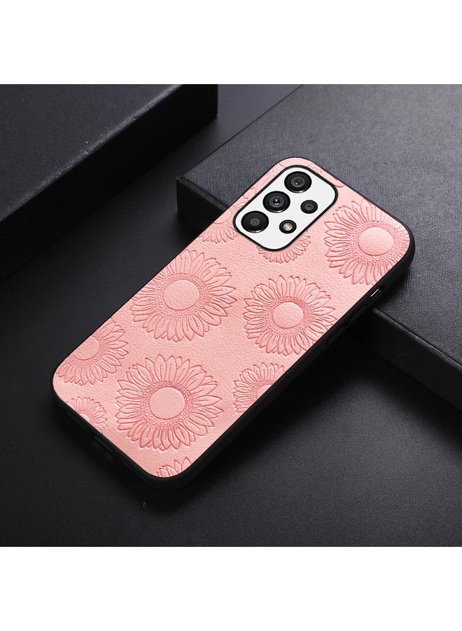 اس-توب جراب لهاتف Samsung Galaxy A73 5G بنمط عباد الشمس مصنوع من مادة البولي يوريثان الحراري والبولي كربونات المقاومة للصدمات - Image 1