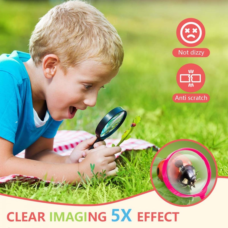 SenseYo 10 PCS Mini Magnifying Glass for Kids, 5X Small Kid Magnifier for Hobbies and Science - Image 3