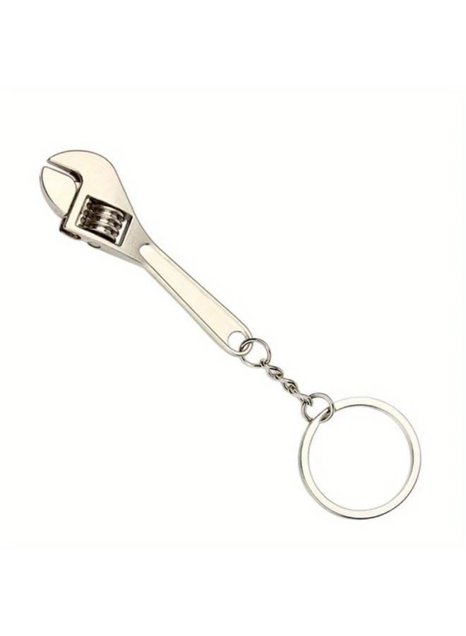 1pc Silvery Adjustable Mini Wrench Keychain Portable Metal Universal Spanner for Bicycle Motorcycle Car Repair Industrial Hand Tool - Image 4