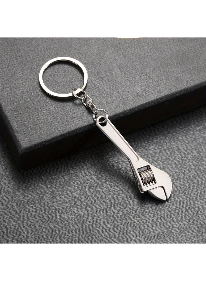1pc Silvery Adjustable Mini Wrench Keychain Portable Metal Universal Spanner for Bicycle Motorcycle Car Repair Industrial Hand Tool - Image 3