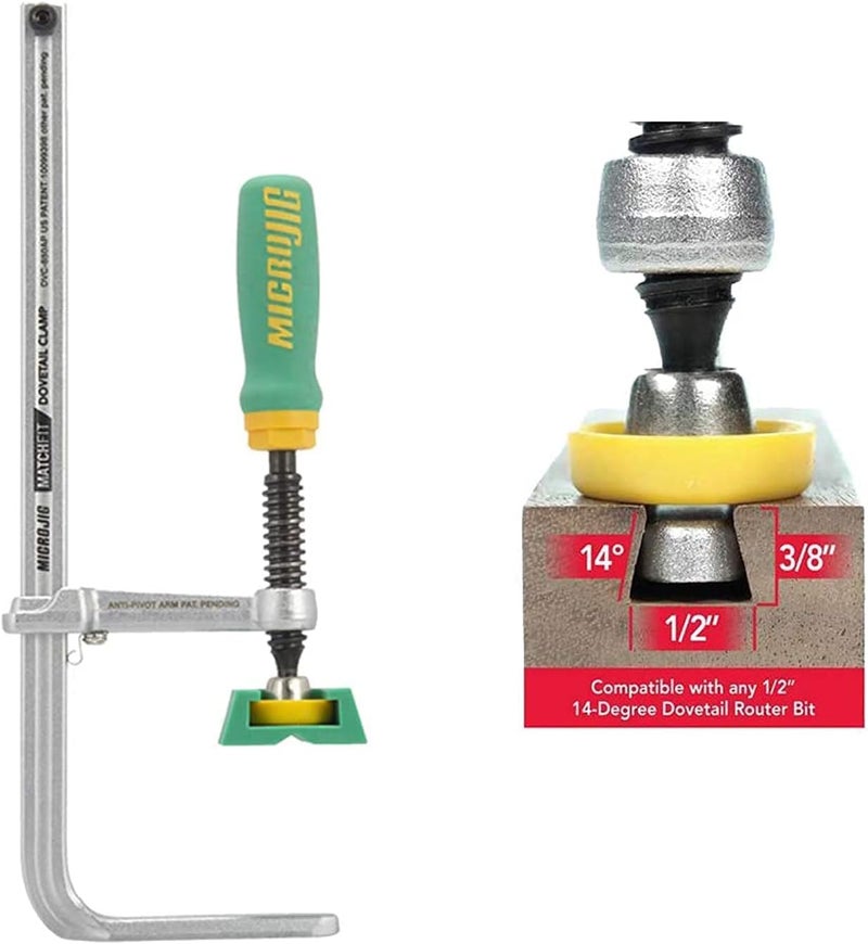 MICRO JIG Matchfit DVC-850AP 2-In1, Track And In-Line Dovetail Clamp, Green - Image 1