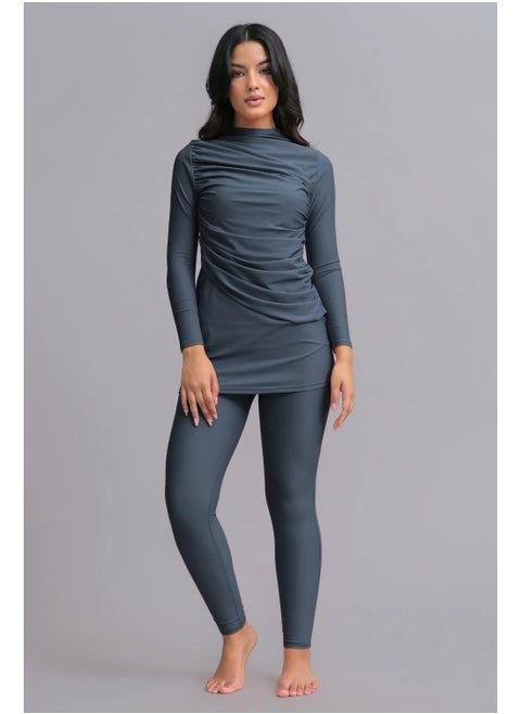 Vicino 2-piece burkini swimsuit set made of Lycra - different cut, distinctive and comfortable shape, available in different sizes, gray color