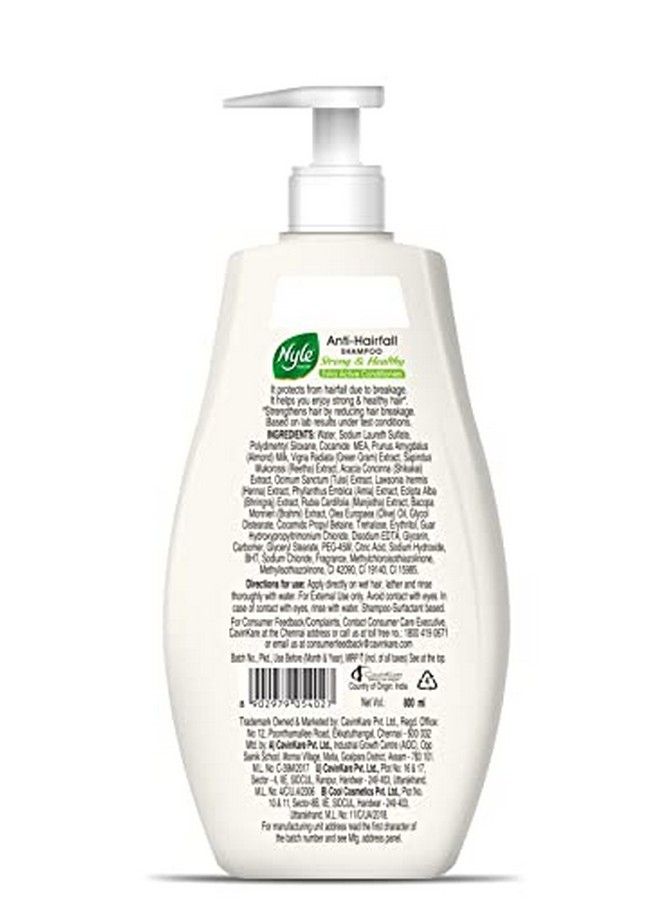 Nyle Naturals Strong & Healthy Anti Hairfall 2 In1 Shampoo With Active Conditioner With Almonds And Green Gram Sprouts Gentle And Soft Shampoo Ph Balanced And Paraben Free For Men And Women 800Ml - Image 3