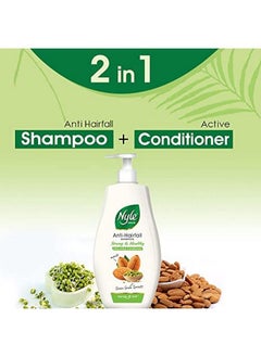Nyle Naturals Strong & Healthy Anti Hairfall 2 In1 Shampoo With Active Conditioner With Almonds And Green Gram Sprouts Gentle And Soft Shampoo Ph Balanced And Paraben Free For Men And Women 800Ml  - Image 5
