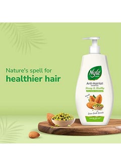 Nyle Naturals Strong & Healthy Anti Hairfall 2 In1 Shampoo With Active Conditioner With Almonds And Green Gram Sprouts Gentle And Soft Shampoo Ph Balanced And Paraben Free For Men And Women 800Ml  - Image 4