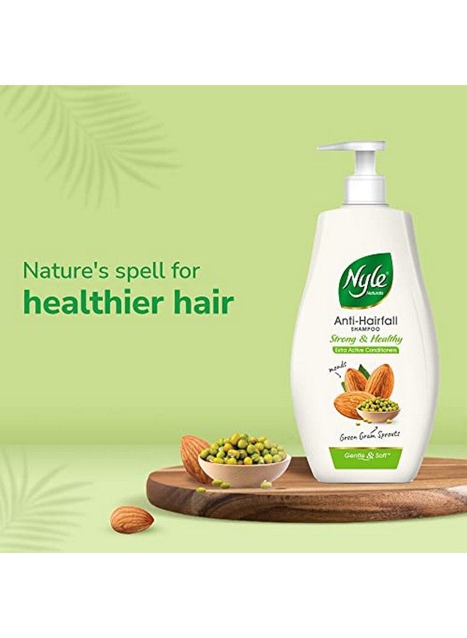 Nyle Naturals Strong & Healthy Anti Hairfall 2 In1 Shampoo With Active Conditioner With Almonds And Green Gram Sprouts Gentle And Soft Shampoo Ph Balanced And Paraben Free For Men And Women 800Ml - Image 4