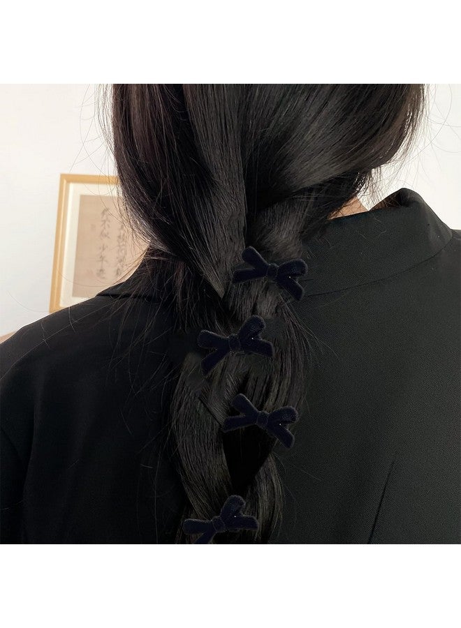 10pcs Black Bow Small Hair Clips - Cute Retro Bow Hair Claw Clips Sweet&Cool Small Bangs Claw Clips Black Velvet Designs Hair Clip Mini Duckbill Hairpin Clips Bow Hair Accessories for Daily - Image 5