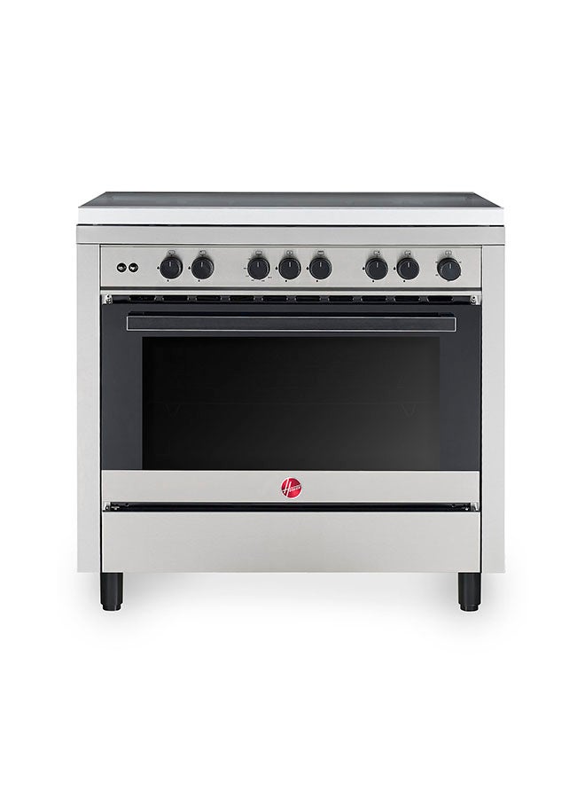 HOOVER 90x60 Full Gas Cooker with 5 Gas Burners(1 Wok), Full Safety,Gas Oven & Grill, Auto Ignition,Semi Cast Iron Support, Convection Fan,Double Glazed Door 1-YearWarranty StainlessSteel-HGC-G95G-MS 5 HGC-G95G-MS silver - Image 1