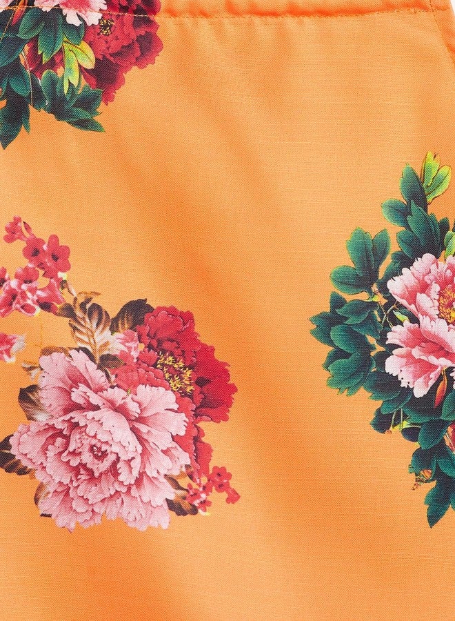 Jongen en Meisje Girl's Multicolor-Base-Yellow Cotton Blend Kurta and Dhoti Set (18 (18-24 Months)) - Image 5