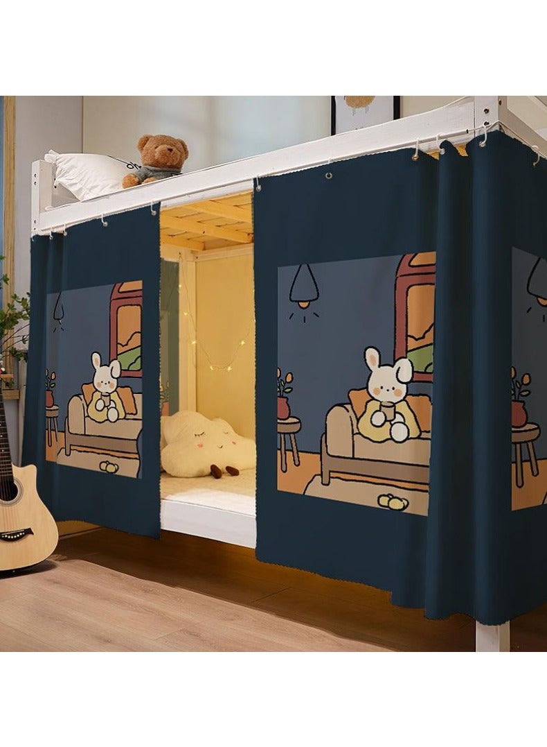 JUNYOUK 2 Pcs Private Bed Curtain At The Bottom Of The Bunk Bed, Breathable And Dustproof Single Bed Blackout Curtain, Dormitory Family Bed Curtain, Can Cover 3 Sides - Image 1