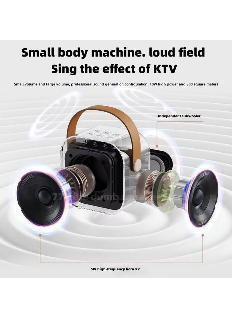 Generic - Small karaoke machine, portable Bluetooth karaoke speaker with a wireless microphone for children and adults - Image 1