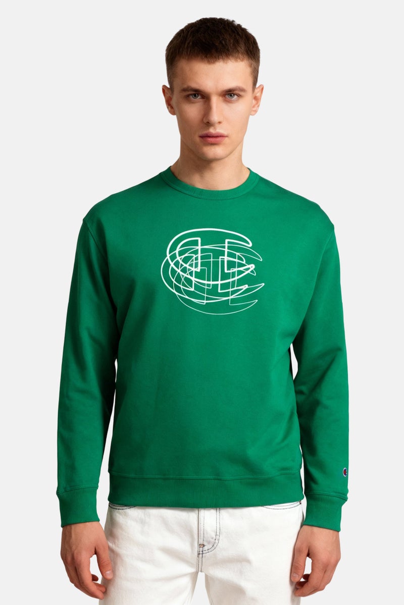 Champion Men Sportswear Fit Long Sleeves Outdoor Sweatshirt, Green - Image 1