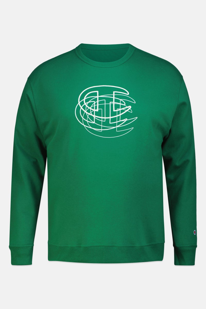 Champion Men Sportswear Fit Long Sleeves Outdoor Sweatshirt, Green - Image 2