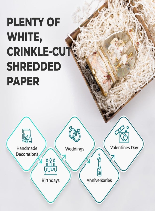mxxkms 2.2 LB High - Capacity White Crinkle Paper Filler - Premium Shredded Paper for Gift Baskets, Birthdays, Weddings & Christmas - Ample Fill for Packaging & Craft Projects - Image 3