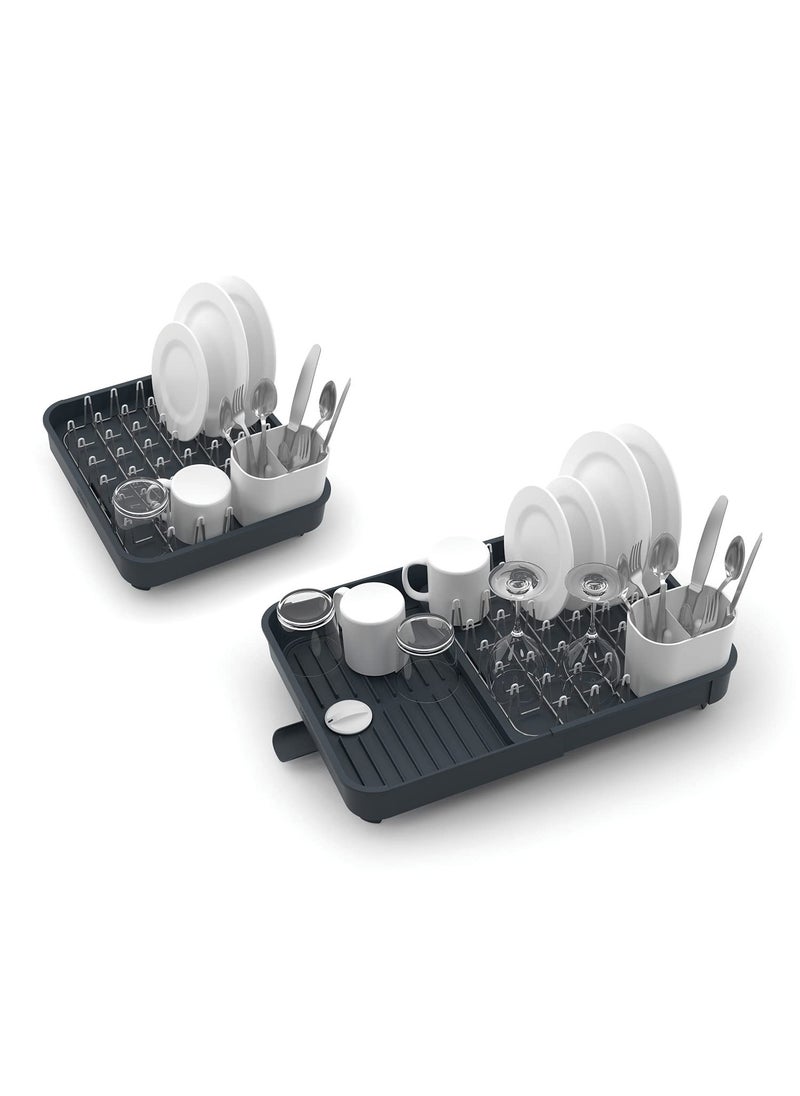Joseph Joseph Joseph Joseph PVC Premium Extend Expandable Dish Drying Rack For Thinkitchen Drainboard Set Foldaway Integrated Spout Drainer Removable Steel Rack And Cutlery Holder, Gray  - Image 5