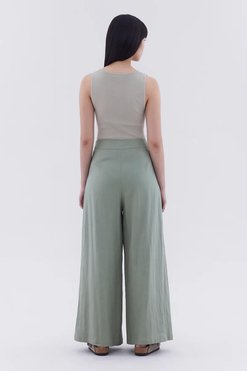 ذا اديتورز ماركت Portia High-Rise Double Pleat Pants