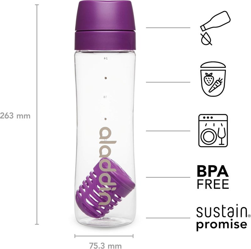 Aladdin Infuse Water Bottle 0.7L Purple – Removable Infusion with Two-Way Leakproof Lid - Image 3