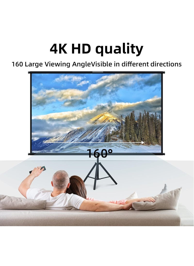 Generic Portable 84 inch 16:9 Foldable Projection Screen 4K HD Movie Screen Soft Curtain with Tripod Stand and Carrying Bag for Indoor Outdoor Home Theater Backyard Cinema Travel（186*105cm）  - Image 3