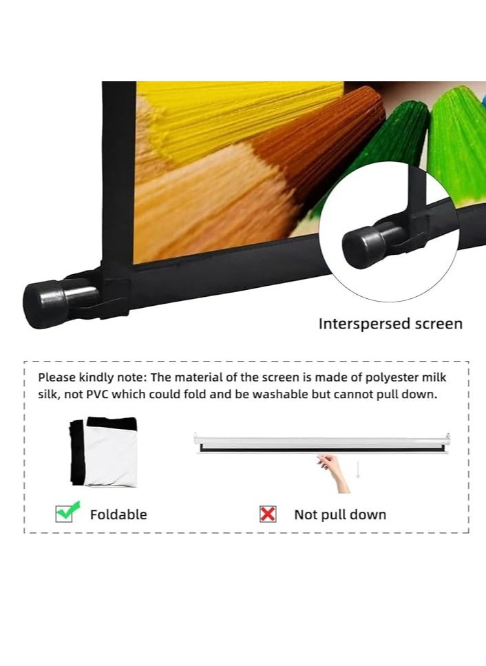 Generic Portable 84 inch 16:9 Foldable Projection Screen 4K HD Movie Screen Soft Curtain with Tripod Stand and Carrying Bag for Indoor Outdoor Home Theater Backyard Cinema Travel（186*105cm）  - Image 4
