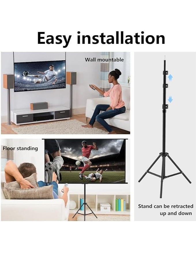 Generic Portable 84 inch 16:9 Foldable Projection Screen 4K HD Movie Screen Soft Curtain with Tripod Stand and Carrying Bag for Indoor Outdoor Home Theater Backyard Cinema Travel（186*105cm）  - Image 5