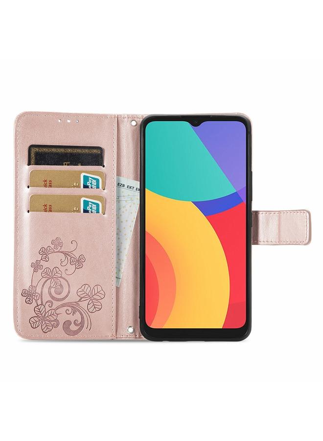 S-TOP Case For Alcatel 1S 2021 Four-leaf Clasp Embossed Buckle Mobile Phone Protection Leather Case with Lanyard & Card Slot & Wallet & Bracket Function - Image 3