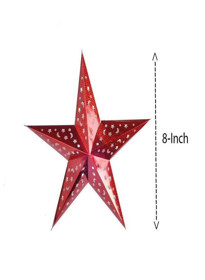 SAI PRASEEDA Waterproof 3D Foldable 8 Inch Hanging Christmas Stars - Pack of 15 (Multicolor) |Decorative Paper Stars for Home, Festive Displays, Parties & Seasonal Décor - Image 2