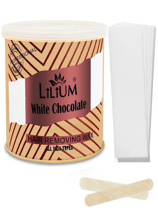 Lilium White Chocolate Sugar Wax 600g with Strips & Spatulas | Hot Hair Removal for Women & Men | Ideal for Body, Face, Bikini & Underarms | Soft Formula for All Skin Types - Image 1