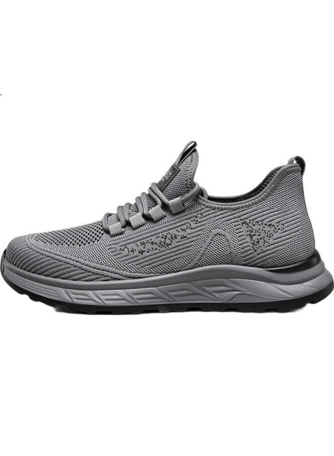 YEARCON Men'S Sports Casual Outdoor Dad Walking Shoes Coconut Shoes Flying Woven Shoes 96564W Gray 41 - Image 1