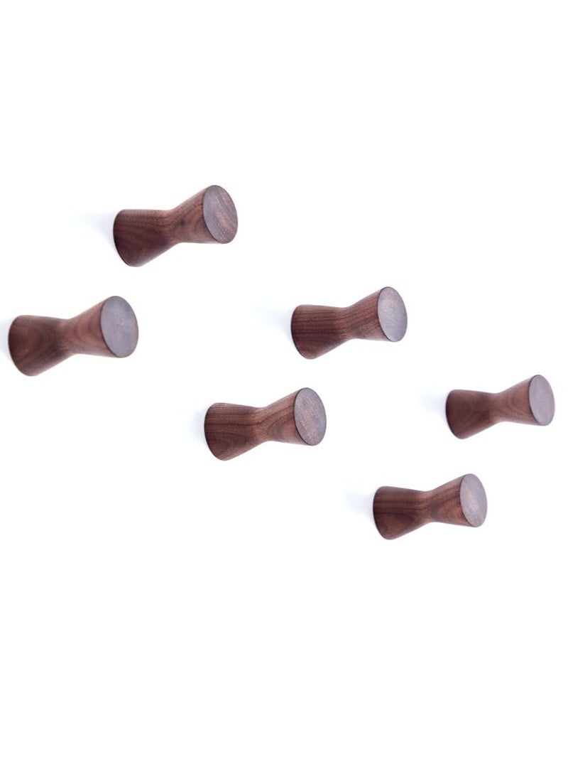Generic Nordic Creativity Wall Hooks, 6 Pcs Black Walnut Hook Decorative Hooks, Wall Mounted Modern Hook, Minimalist Hooks for Hanging Hat, Scarf Hooks, for Hanging Jackets,Hats,Scarf,Bag,Towel  - Image 4