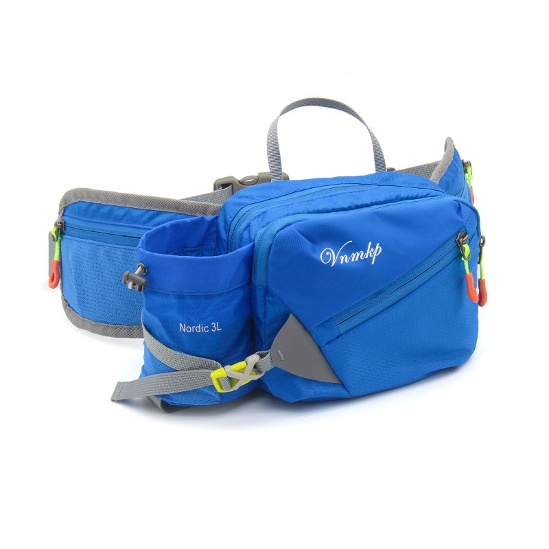 Vnmkp Waist Pack with Water Bottle Holder for Men and Women for Running Climbing Hiking Fitness Cycling and Other Outdoor Sports (Blueï¼‰ (Blue) - Image 1