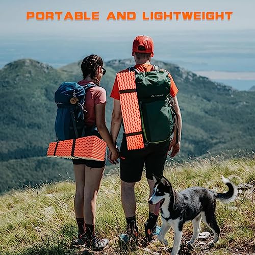 TIYURENER Closed Cell Foam Sleeping Pad,Folding Sleeping Pad Backpacking,Moisture-Proof Foldable Sleeping Pad, Lightweight,Sleeping Mat for Camping Hiking Backpacking Car Camping Mats (Orange) - Image 4