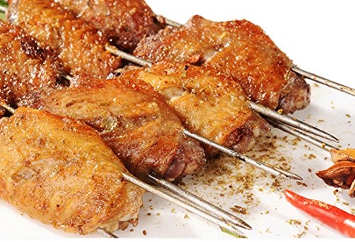 HONSHEN 12 Inch Barbecue Skewers, Stainless Steel BBQ Skewers, Shish Kebab Kabob Skewers 12Pcs - Image 5