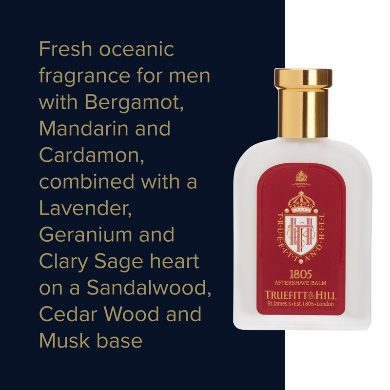 Truefitt & Hill Luxury Aftershave Balm - 1805 - Premium Soothing Moisturizer with Aloe Vera Extract - Ideal for Sensitive Skin, Razor Burn Relief, and a Silky Smooth Finish - 3.38 oz. - Image 4