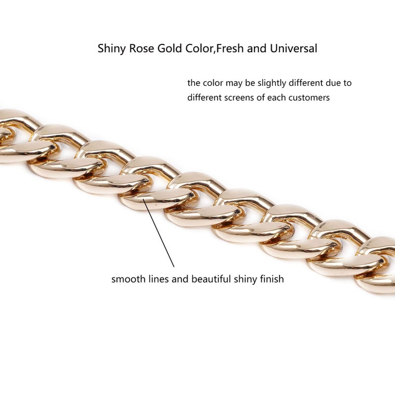 Xiazw Medium Size Fabulous Metal Shoulder Crossbody Purse Strap Replacement Bag Chain Accessories (18â€˜â€™, Gold) - Image 3